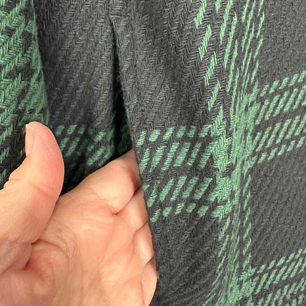 MADEWELL Boxy Shirt Jacket Blazer Green Navy Plaid Button Front NN959 Sz‎ M NWT - Picture 3 of 9